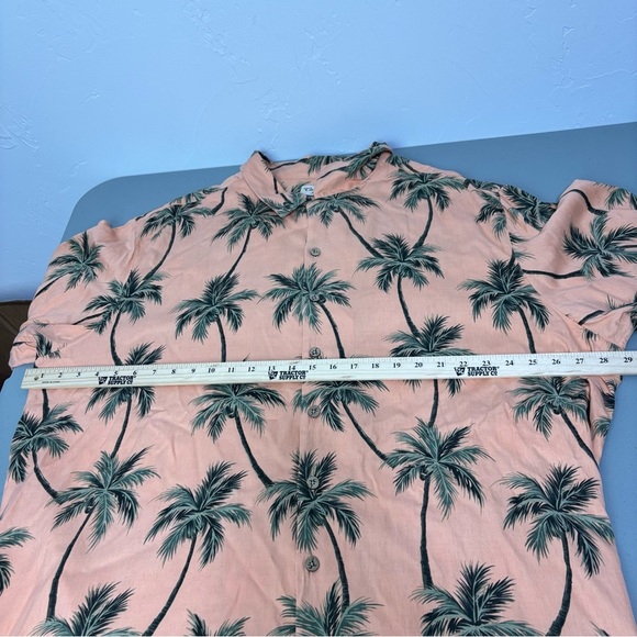 Caribbean Silk Blend Cotton 3XT Men's Button Up Short Sleeve Shirt Palm Tree - Picture 5 of 6